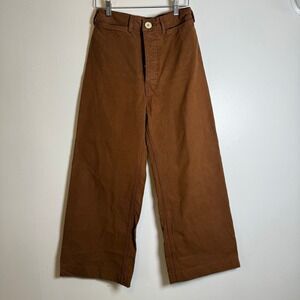 Jesse Kamm Sailor Pants Wide Leg Cropped Brown Size 0